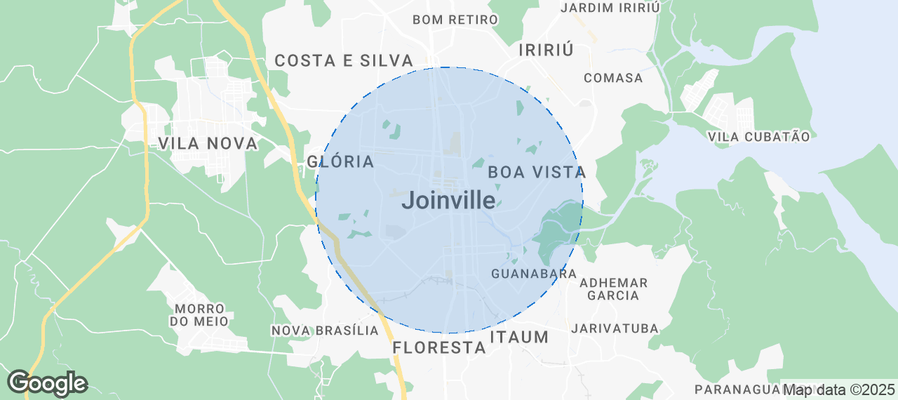 Map of Airbnb listings in Joinville