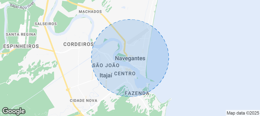 Map of Airbnb listings in Navegantes