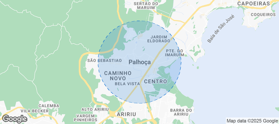Map of Airbnb listings in Palhoça