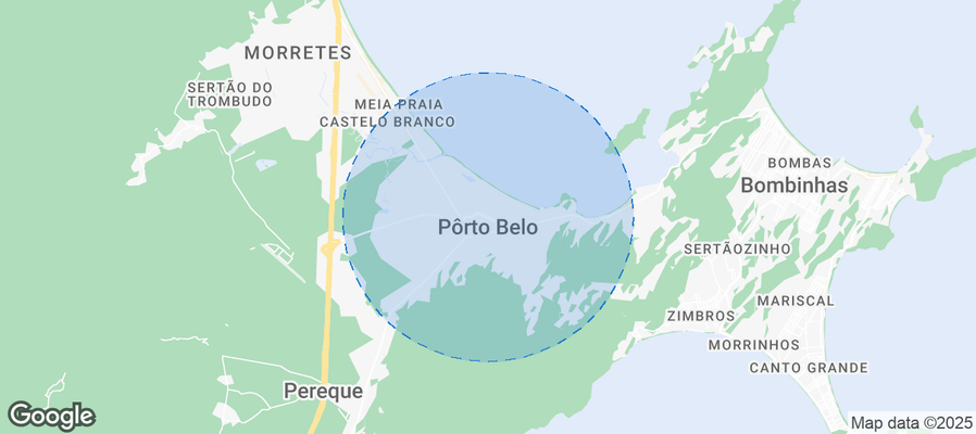 Map of Airbnb listings in Porto Belo