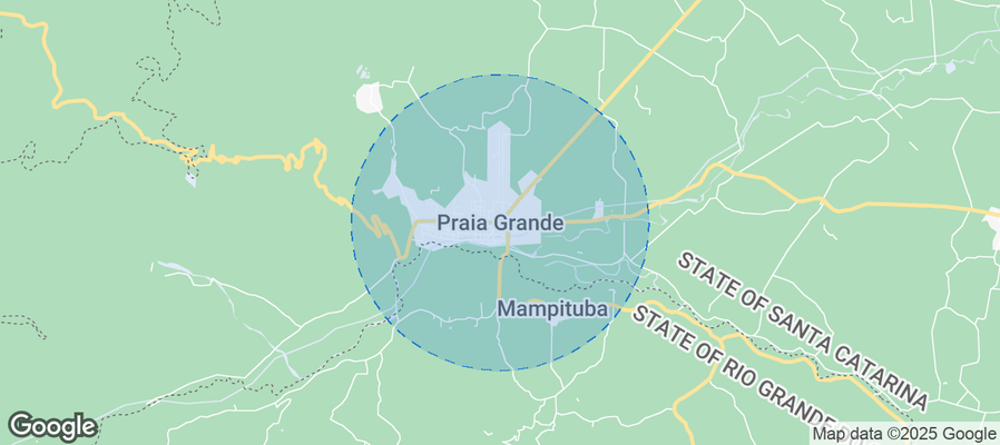 Map of Airbnb listings in Praia Grande