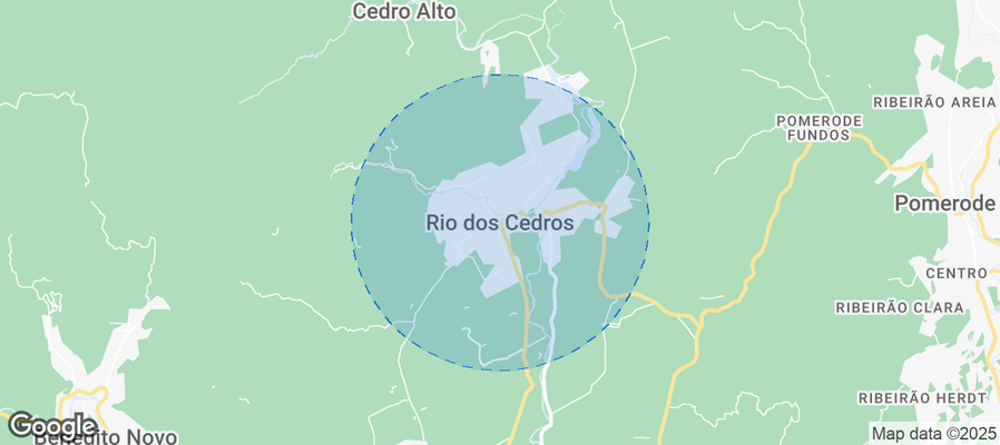 Map of Airbnb listings in Rio dos Cedros