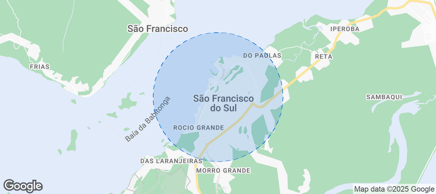 Map of Airbnb listings in São Francisco do Sul
