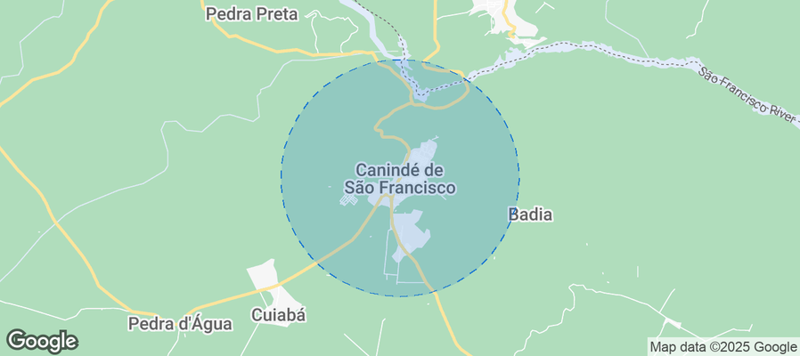 Map of Airbnb listings in Canindé de São Francisco