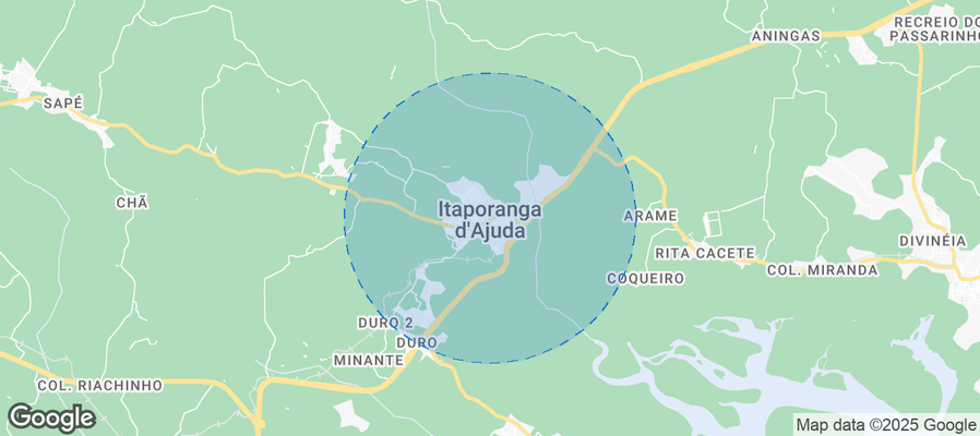 Map of Airbnb listings in Itaporanga d'Ajuda