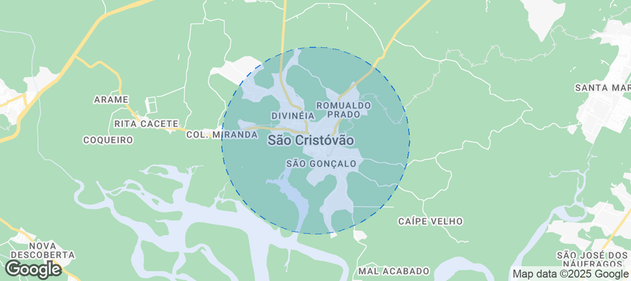 Map of Airbnb listings in São Cristóvão