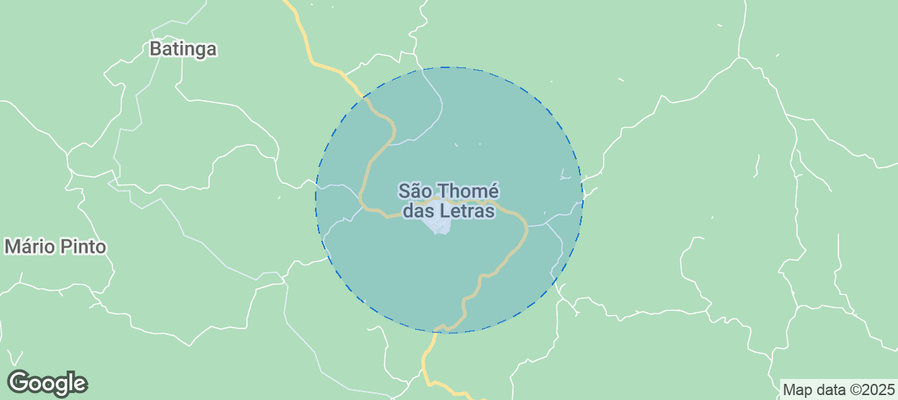 Map of Airbnb listings in São Thomé das Letras