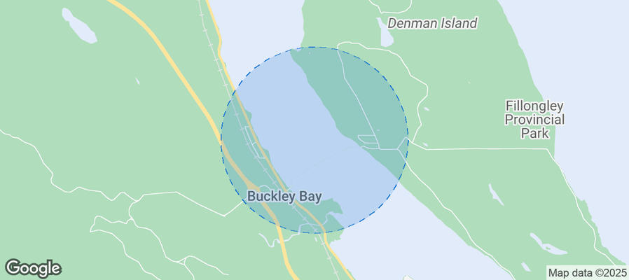 Map of Airbnb listings in Area A (Baynes Sound)