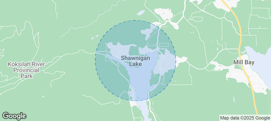 Map of Airbnb listings in Area B (Shawnigan Lake)