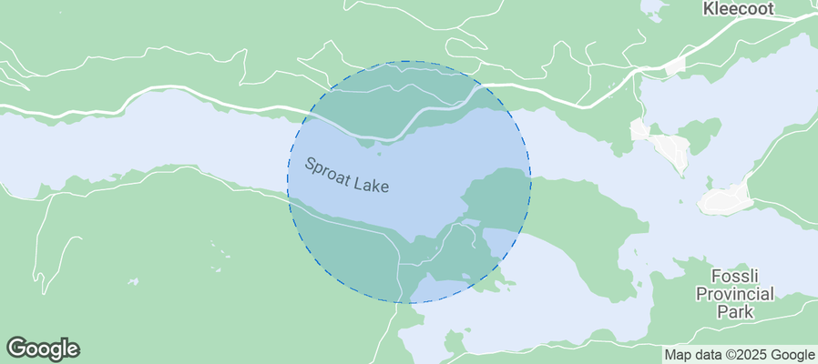 Map of Airbnb listings in Area D (Sproat Lake)