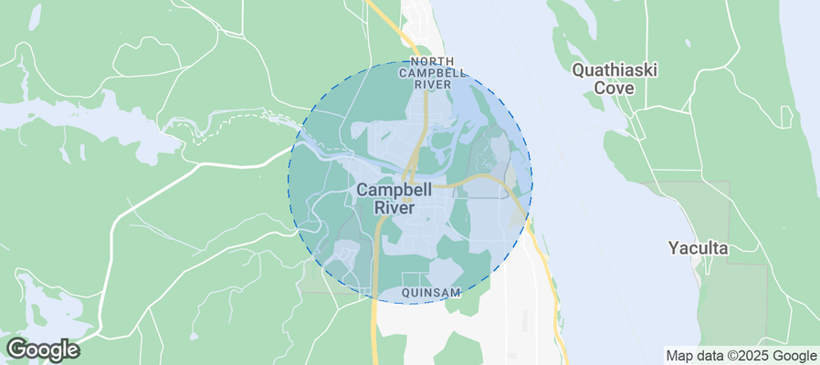 Map of Airbnb listings in Campbell River