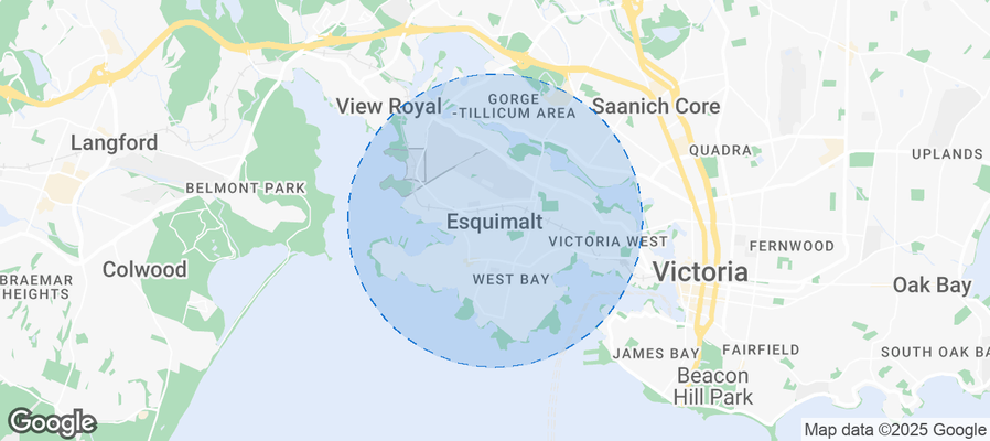 Map of Airbnb listings in Esquimalt