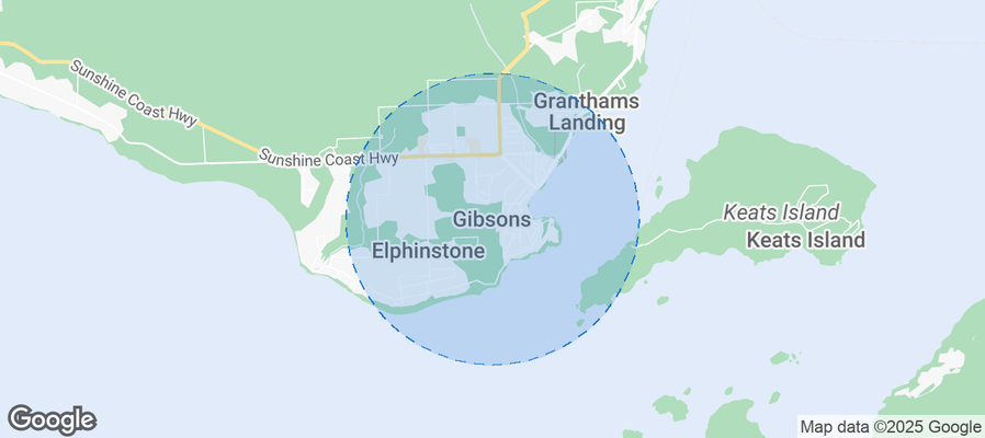 Map of Airbnb listings in Gibsons