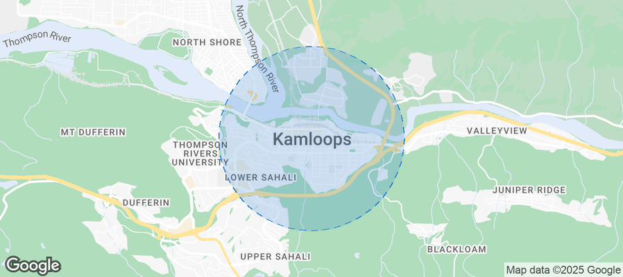 Map of Airbnb listings in Kamloops