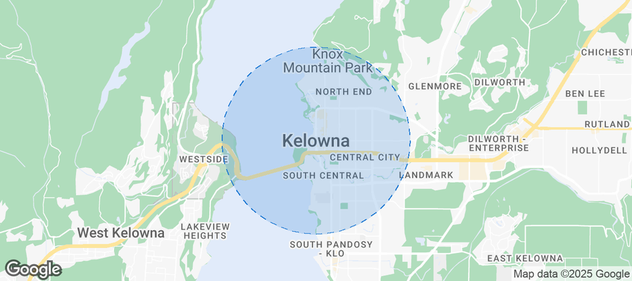 Map of Airbnb listings in Kelowna