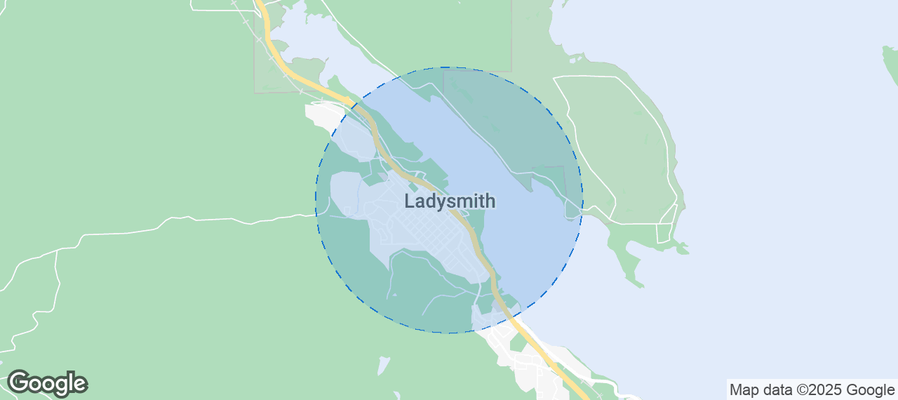 Map of Airbnb listings in Ladysmith