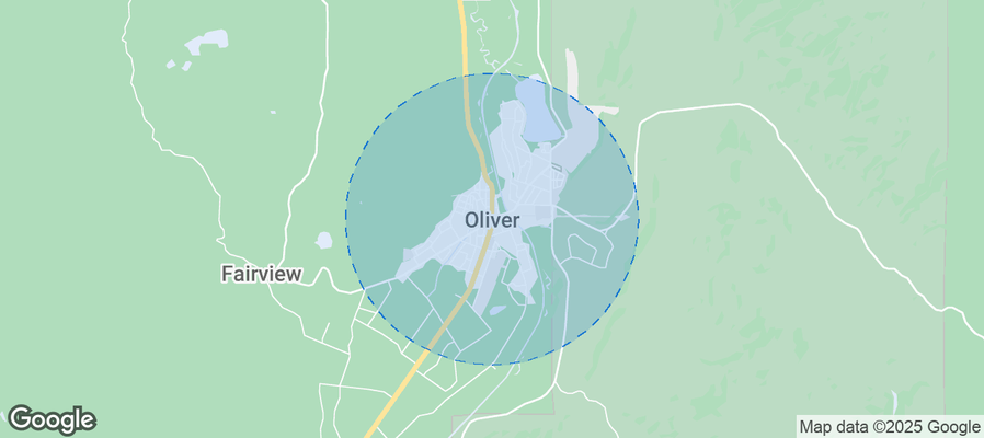 Map of Airbnb listings in Oliver