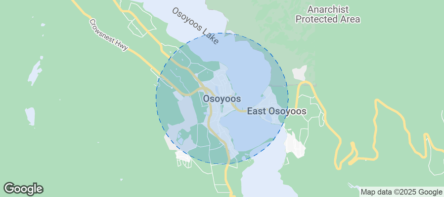 Map of Airbnb listings in Osoyoos