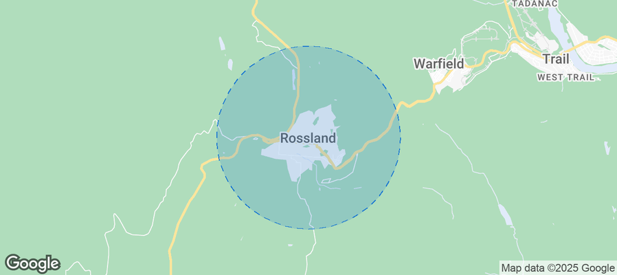 Map of Airbnb listings in Rossland