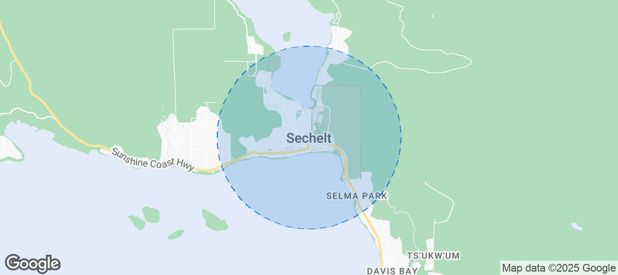 Map of Airbnb listings in Sechelt