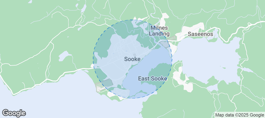 Map of Airbnb listings in Sooke