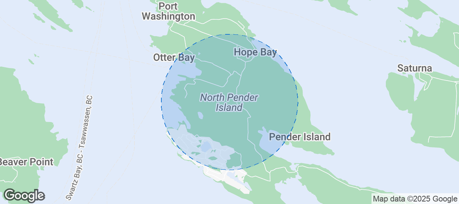 Map of Airbnb listings in Southern Gulf Islands Electoral Area