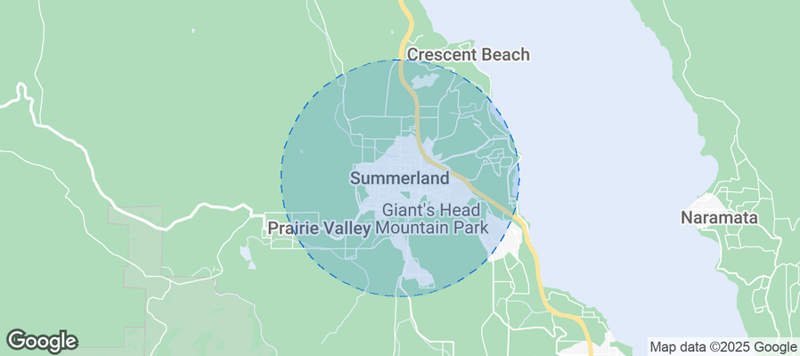 Map of Airbnb listings in Summerland