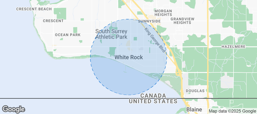 Map of Airbnb listings in White Rock