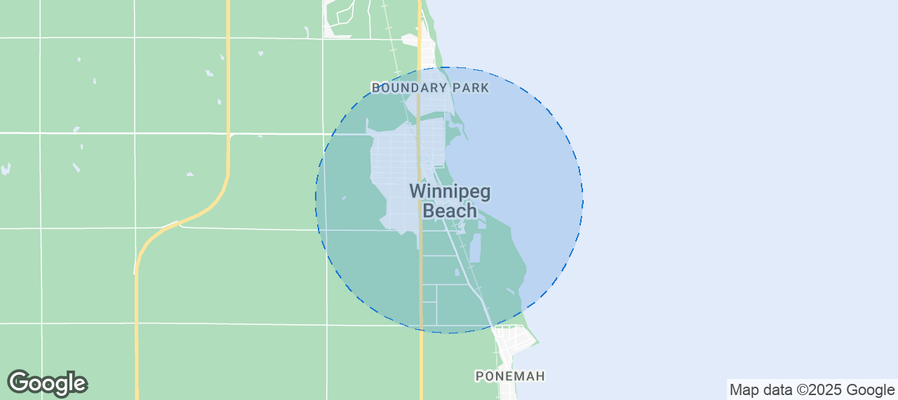Map of Airbnb listings in Winnipeg Beach