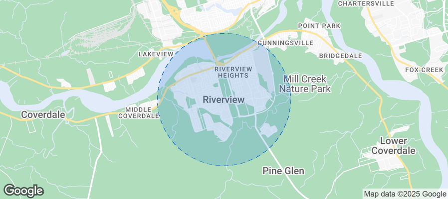 Map of Airbnb listings in Riverview