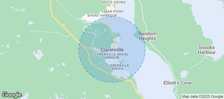 Map of Airbnb listings in Clarenville
