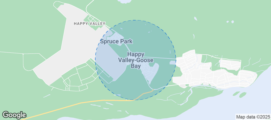 Map of Airbnb listings in Happy Valley-Goose Bay