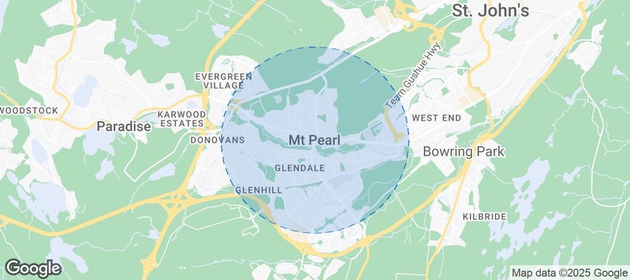 Map of Airbnb listings in Mount Pearl