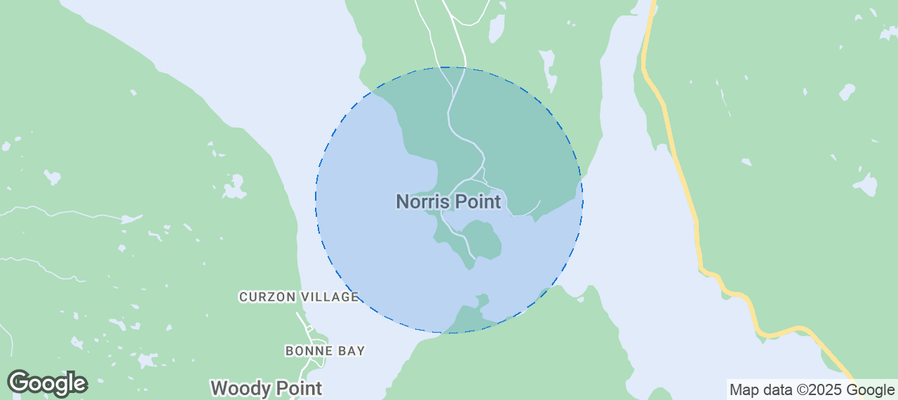 Map of Airbnb listings in Norris Point