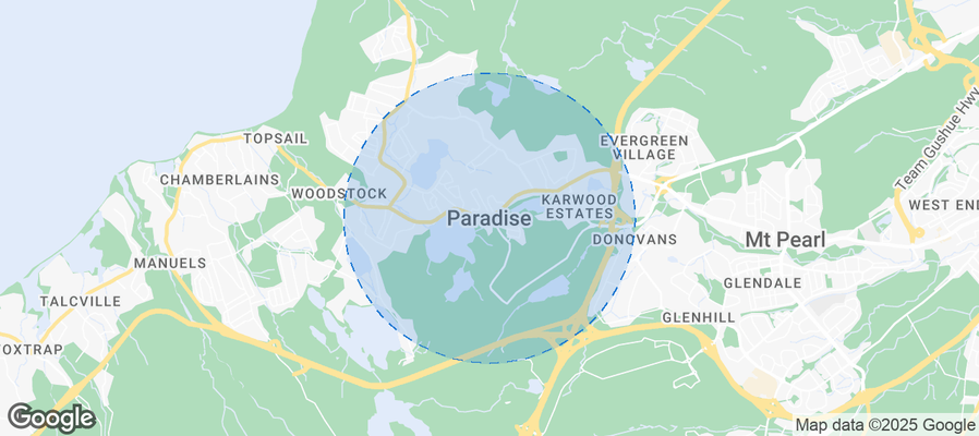 Map of Airbnb listings in Paradise