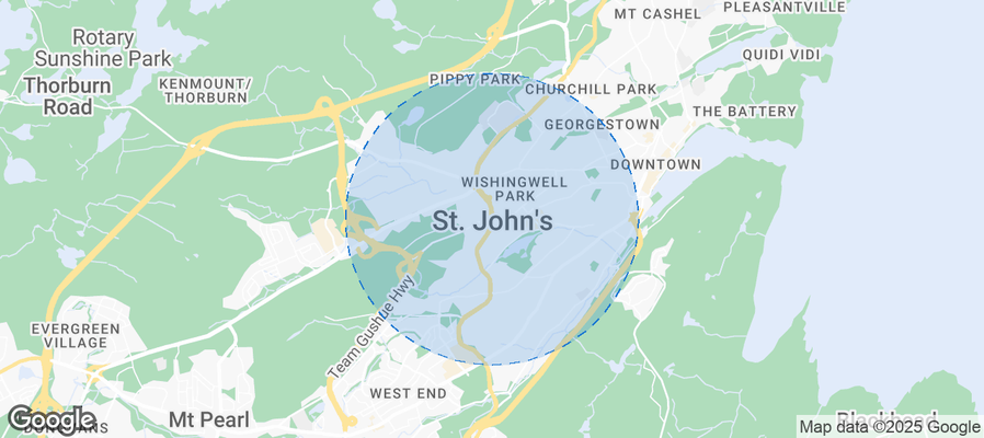 Map of Airbnb listings in Saint John's