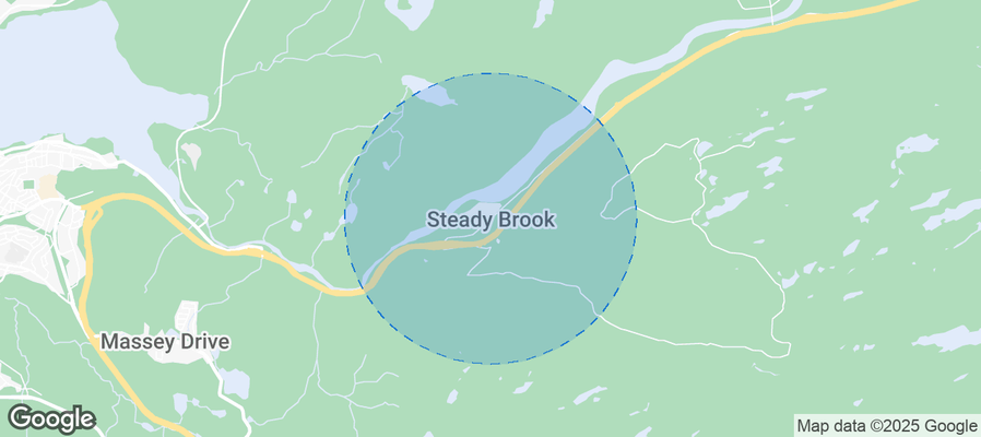 Map of Airbnb listings in Steady Brook