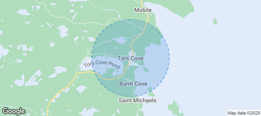 Map of Airbnb listings in Tors Cove