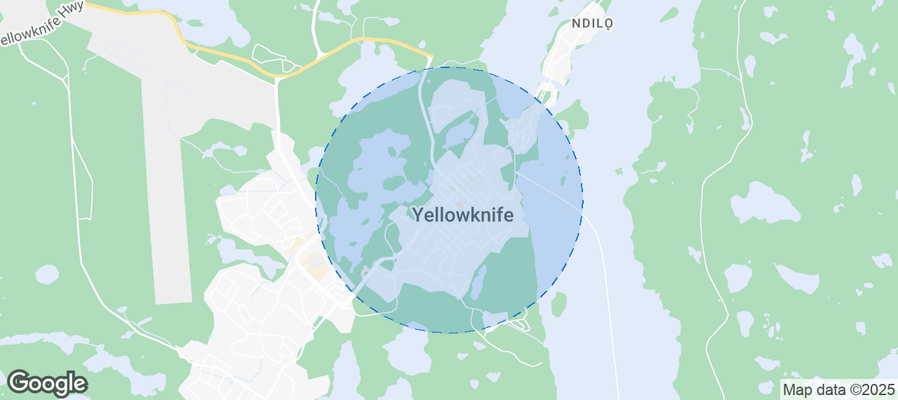 Map of Airbnb listings in Yellowknife