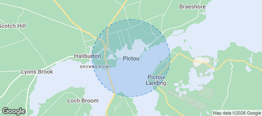 Map of Airbnb listings in Pictou