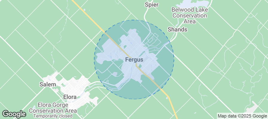 Map of Airbnb listings in Centre Wellington