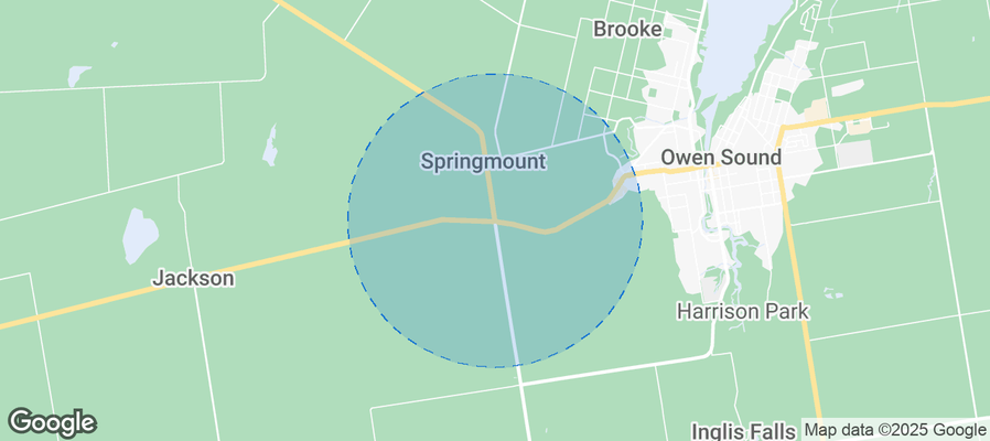 Map of Airbnb listings in Georgian Bluffs