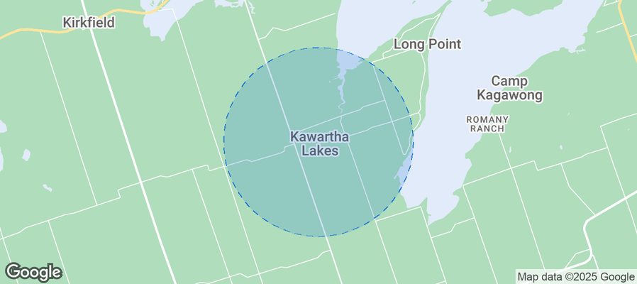Map of Airbnb listings in Kawartha Lakes