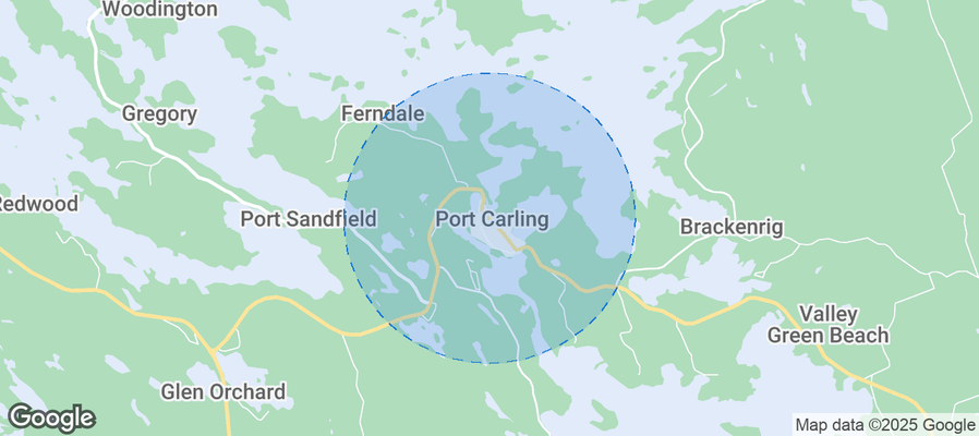 Map of Airbnb listings in Muskoka Lakes Township