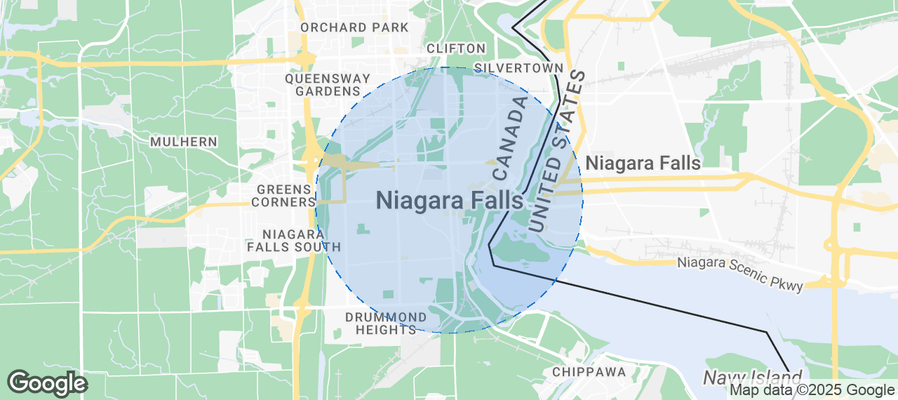 Map of Airbnb listings in Niagara Falls
