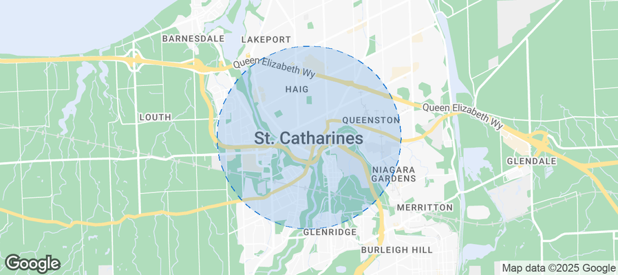 Map of Airbnb listings in St. Catharines