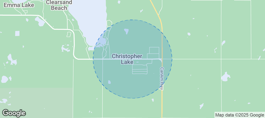 Map of Airbnb listings in Christopher Lake