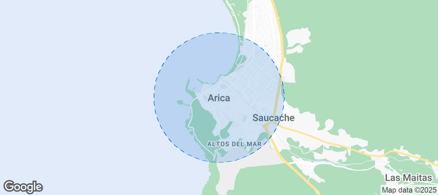 Map of Airbnb listings in Arica