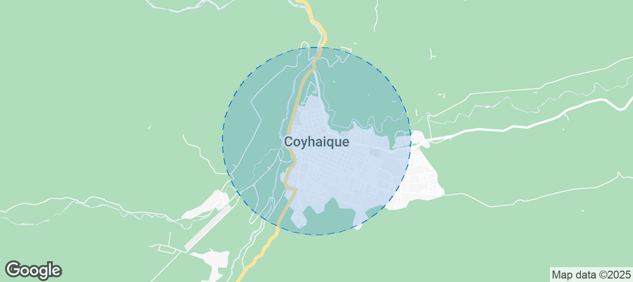 Map of Airbnb listings in Coyhaique