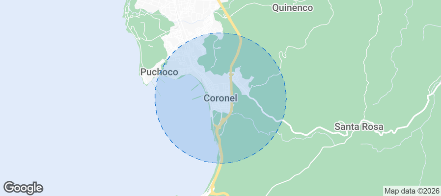 Map of Airbnb listings in Coronel
